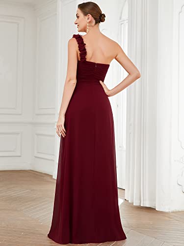 Ever-Pretty Flower One Shoulder Empire Waist Floor Length Bridesmaids Dress 09768