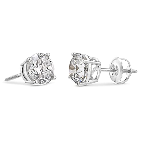 Amazon Essentials Certified 14k Gold Diamond with Screw Back and Post Stud Earrings (J-K Color, I1-I2 Clarity) (previously Amazon Collection)